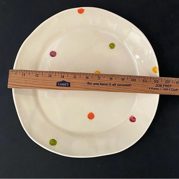 Vietri Pallini Dinner Plates. Polka dot. Width: 12 in, made in Italy set of 2 - Picture 3 of 7